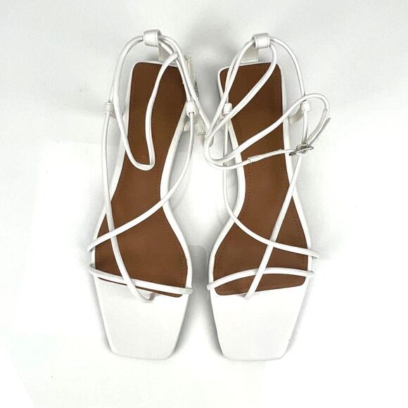 NewâWho What Wear Women USâ7 Shoes White Straps FlatâGladiatorâSandalsâ - Picture 6 of 11